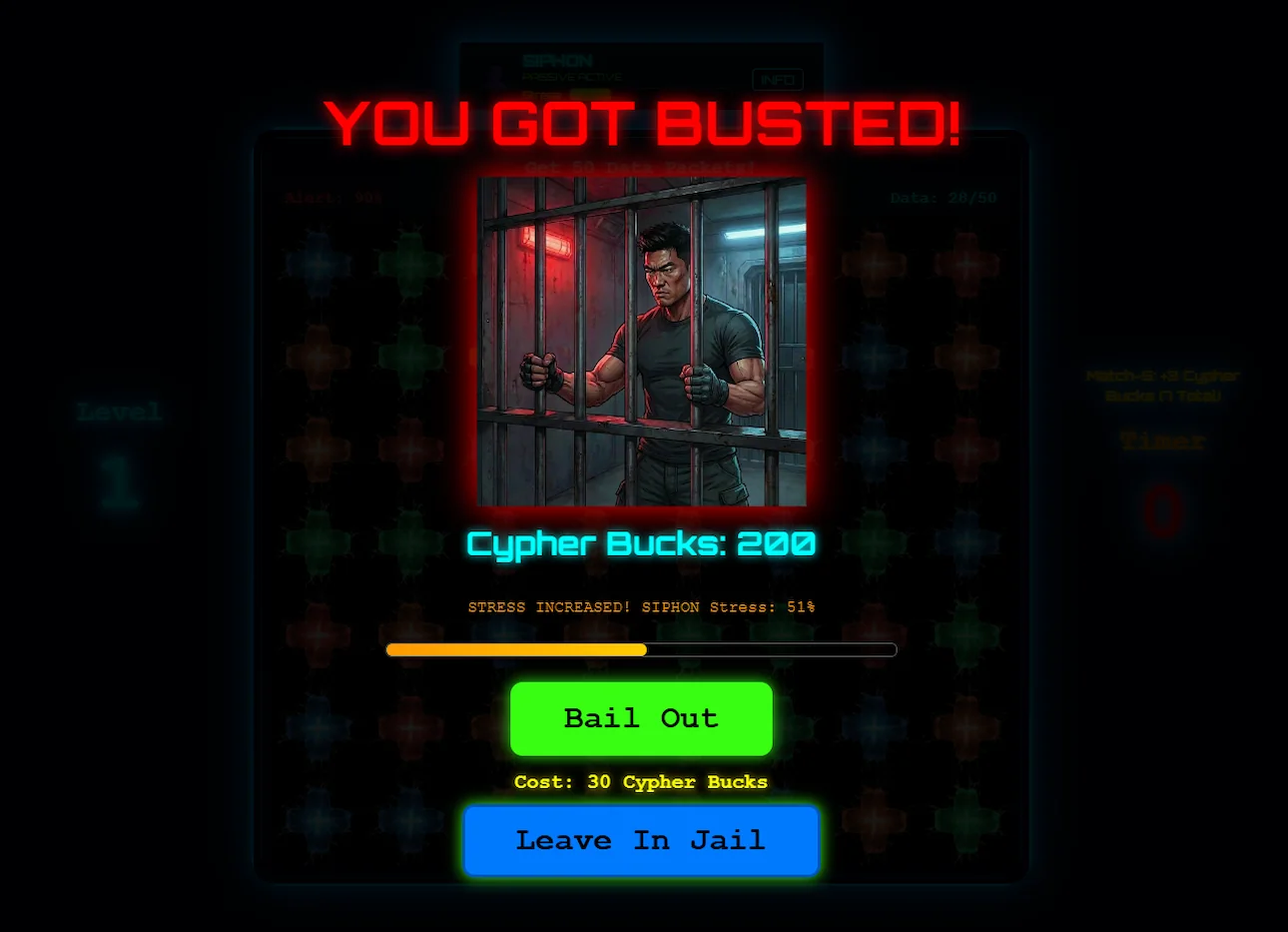 Grid Lock Heist getting busted screen