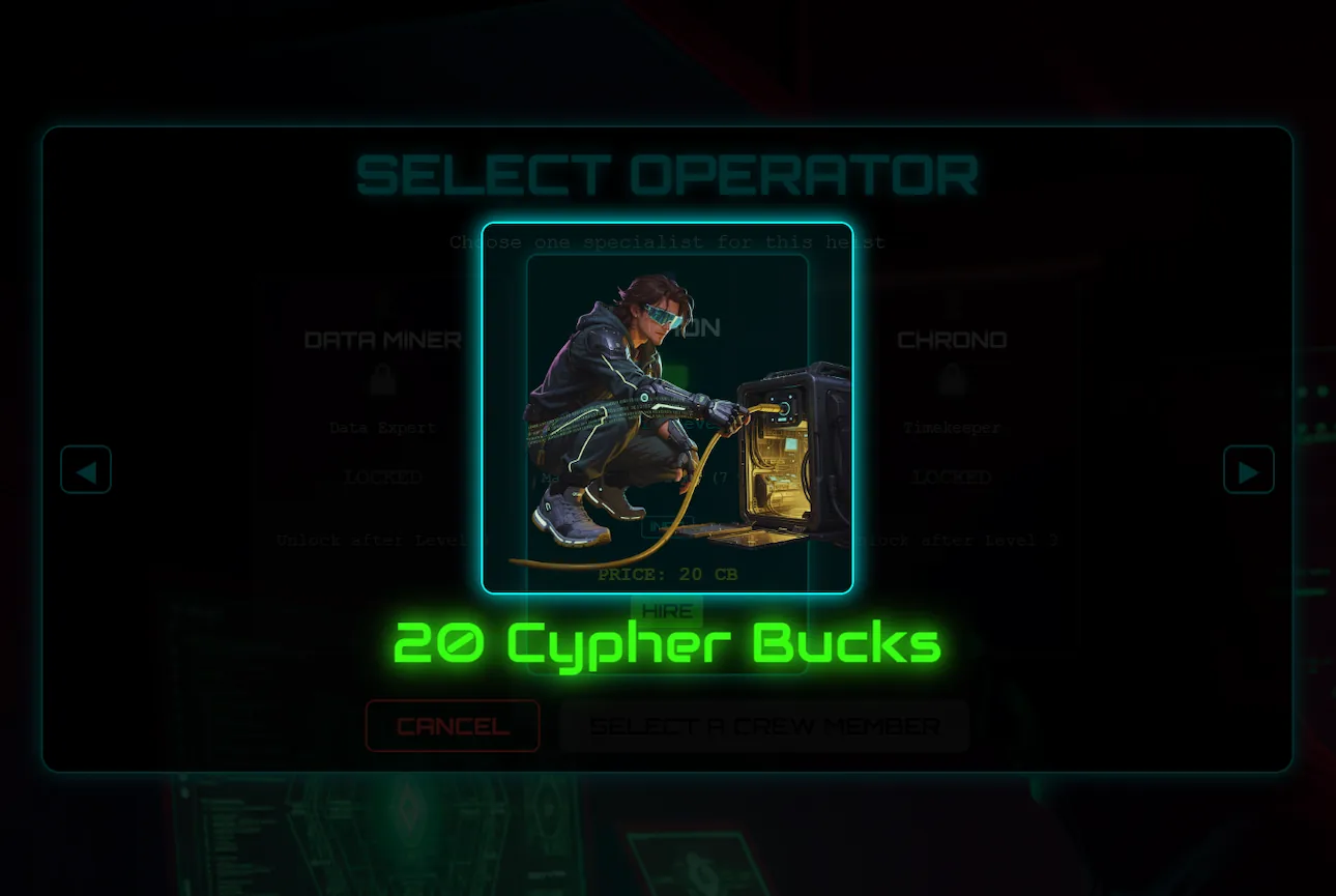 Grid Lock Heist hiring siphon screen
